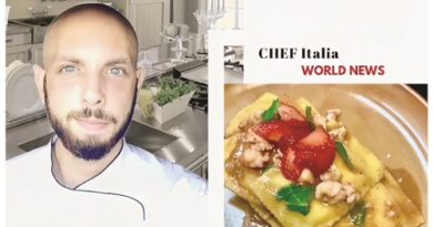 Ravioli di burrata con gamberi, fragole e lime