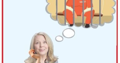 A cartoon shows a woman on a cloud thinking of a man in prison bars, with the caption 'Sto sognando...' (I'm dreaming).