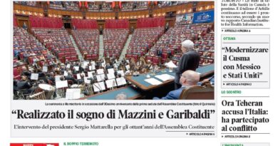 Front page of Corriere Canadese (June 26, 2026) featuring the headline 'Pronto soccorso: benvenuti all’inferno' and a photo of a crowded parliamentary chamber.