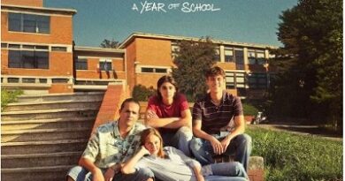 Poster for the film Un Anno di Scuola with four teens sitting on steps outside a brick school building.